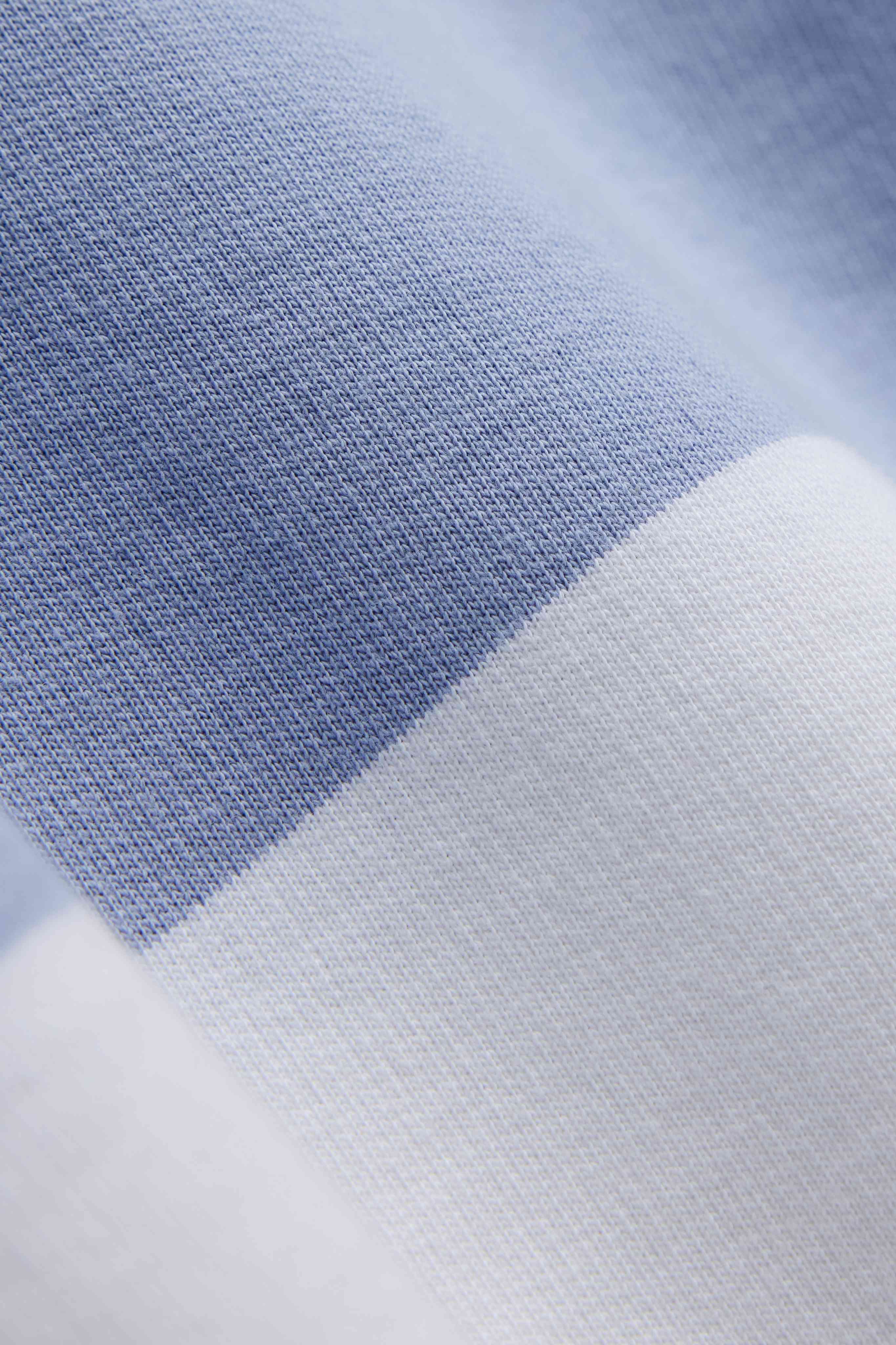 W. Cotton Rugby Shirt - Stripes White/Vintage Blue